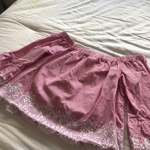 red and white off the shoulder top